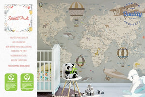 hot air balloon wallpaper nursery